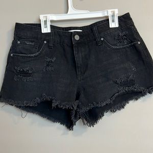 Bp black ripped jean shorts (size 25)